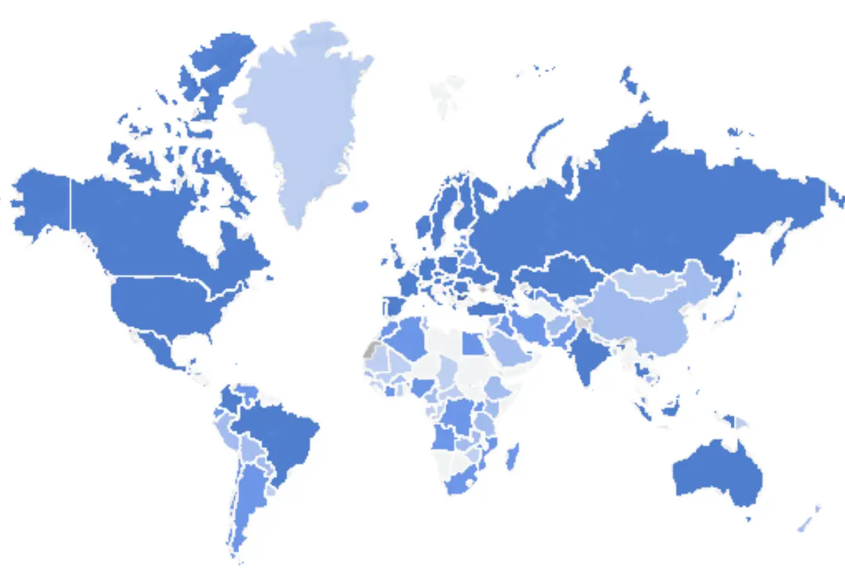 Illustration of a world map visualizing global fundraising activity with over 600 active campaigns, users from 172 countries, and key platform statistics