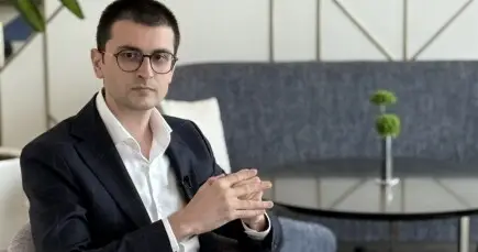 Pavel Andreev speaking during a bTV interview about the PavelAndreev.ORG fundraising platform