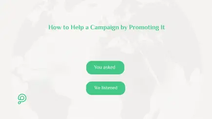 Screenshot of a fundraising campaign page on PavelAndreev.ORG showing a story, images, and donation button, illustrating how a campaign can be shared and promoted
