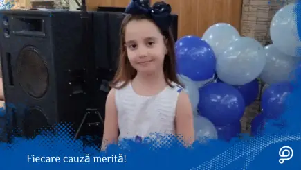 Siana, o fetiță de 9 ani diagnosticată cu Gliom Pontin Intrinsec Difuz (DIPG), pentru al cărei tratament 3.748 de donatori au strâns peste 113.000 de euro prin PavelAndreev.ORG