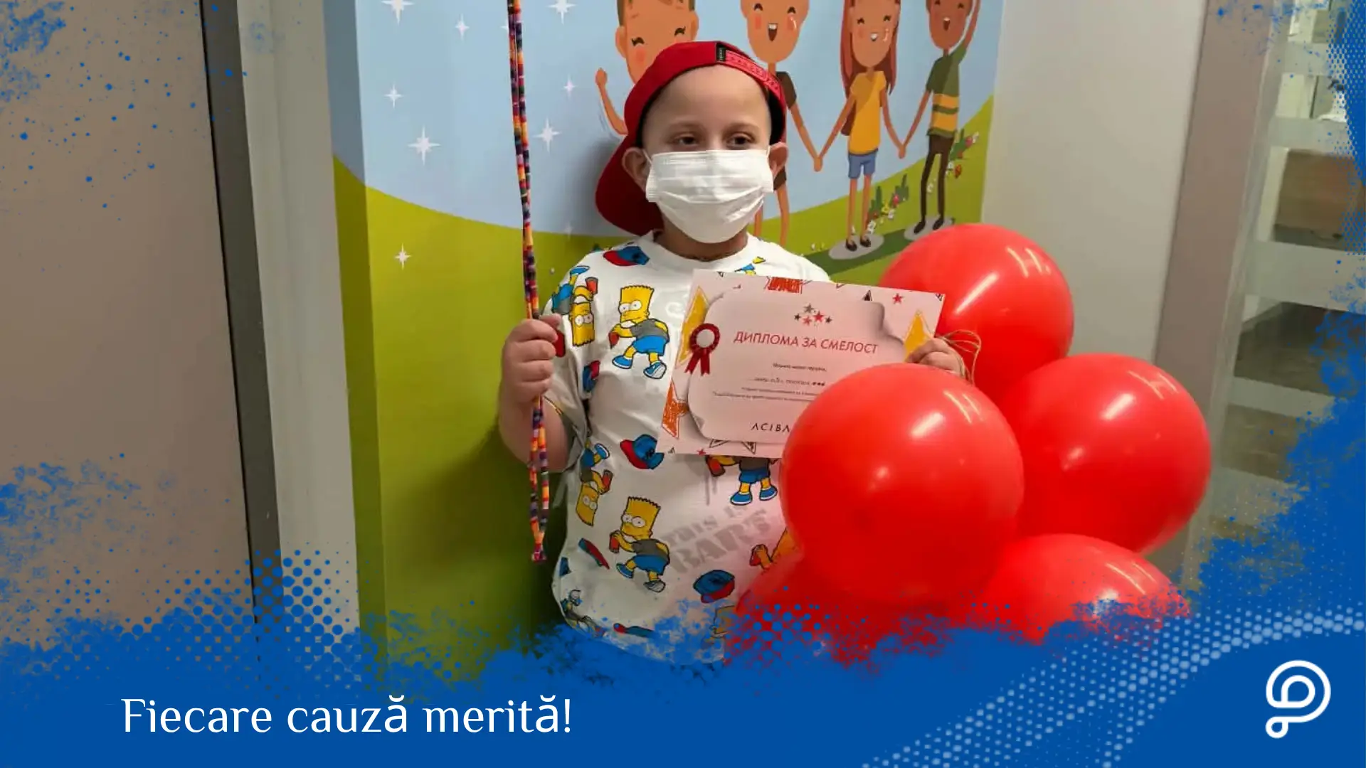 Un băiețel curajos care a învins o recidivă de leucemie, privind cu speranță după un transplant de măduvă osoasă reușit.