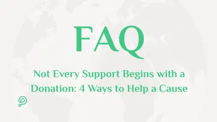 Infographic graphic and title illustrating 4 effective ways to support a charitable cause without financial donations on PavelAndreev.ORG