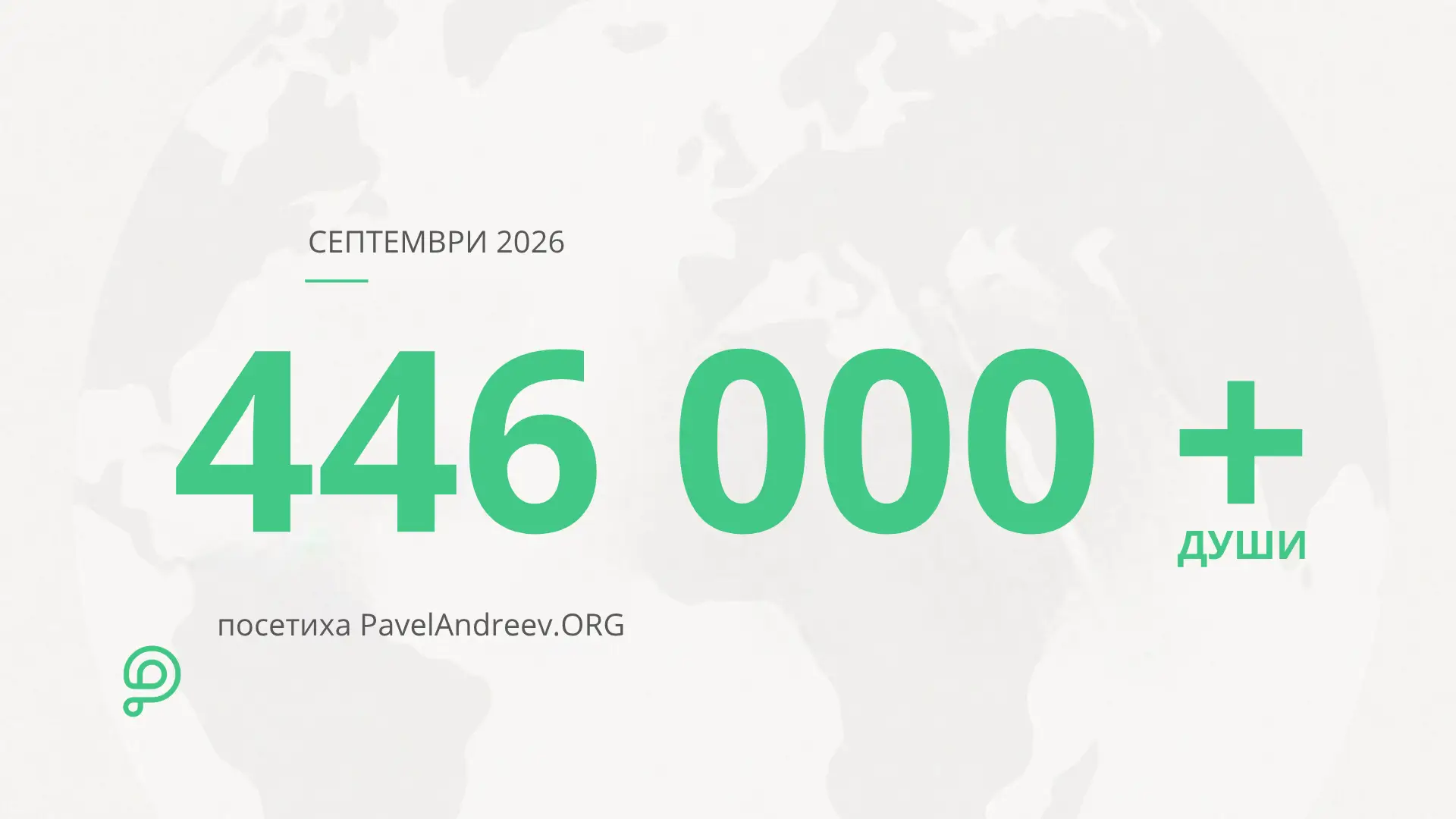 Септември 2026 постави нов рекорд за PavelAndreev.ORG с 446 063 активни потребители от 162 държави.