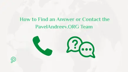 Help and contact at PavelAndreev.ORG, focused on the Help Center, fees, rules and direct contact with the team.